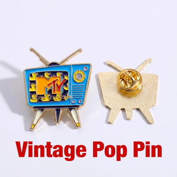 Vintage MTV Television Enamel Pin | Retro 80s 90s Music TV Culture Statement Lapel Pin