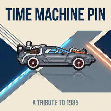 Vintage DeLorean Time Machine Enamel Pin | Retro Back to the Future Sci-Fi Movie Car Lapel Pin