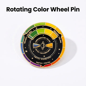 Rotating Artist Color Wheel Enamel Pin | Interactive Color Mixing Theory Alloy Badge