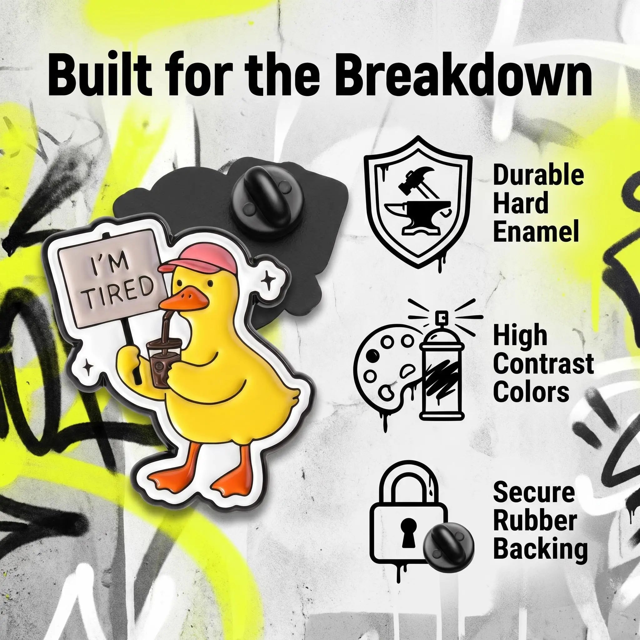 Funny Knife Duck Violence Enamel Pin Set | Sarcastic Office Humor Yellow Duckling Multi-Piece Combo Pack