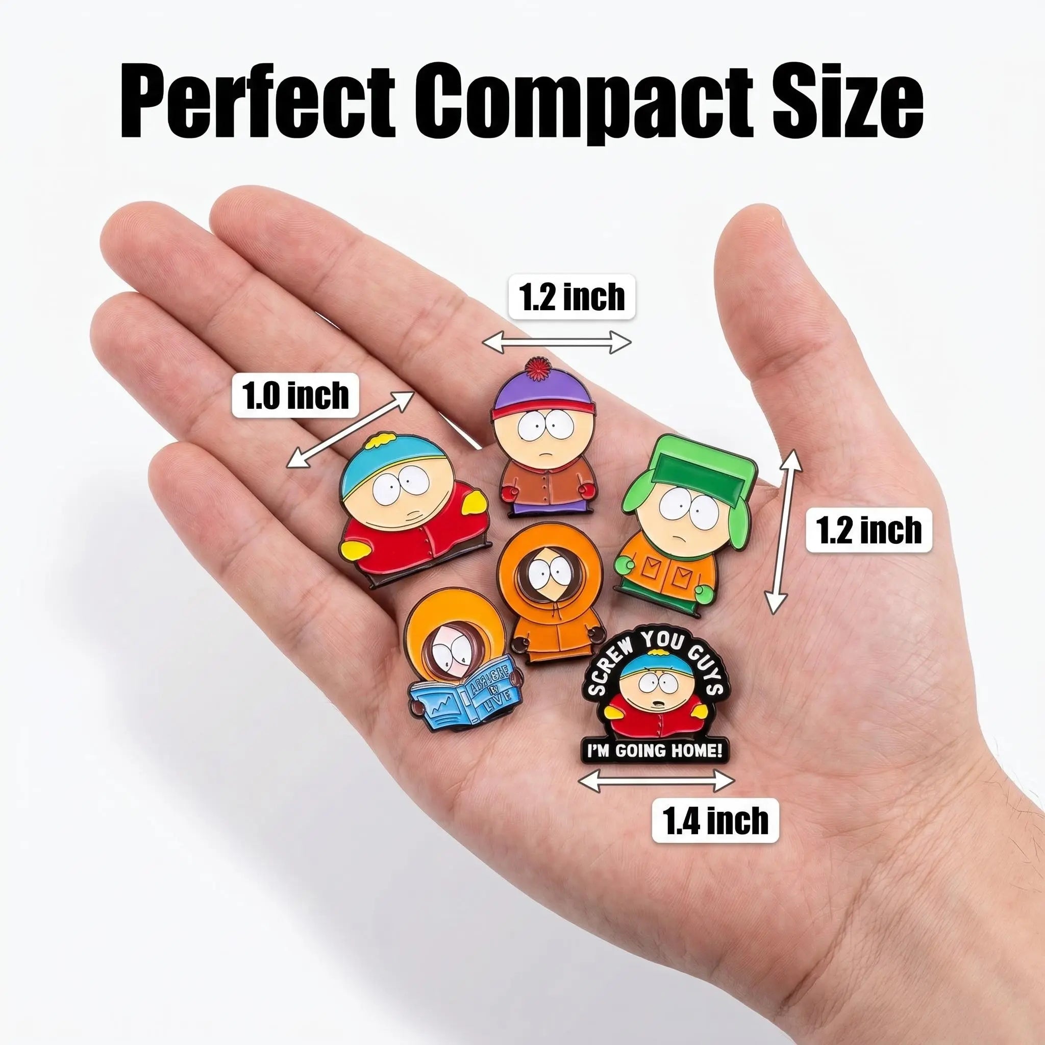 South Park Main Characters Enamel Pin Set | Funny Retro Cartoon 7-Piece Collection