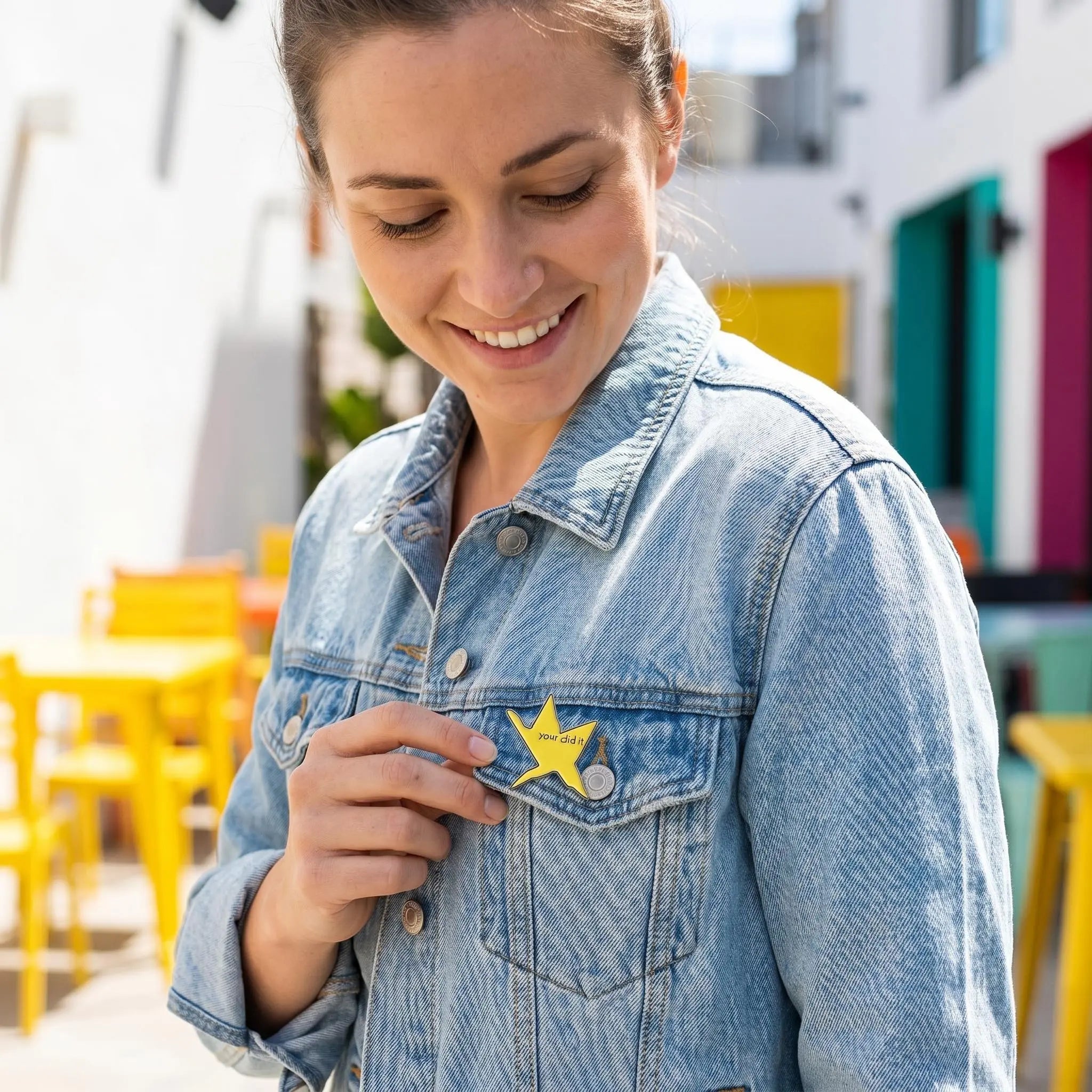 Your Did It Gold Star Enamel Pin | Funny Sarcastic Grammar Meme Lapel Pin