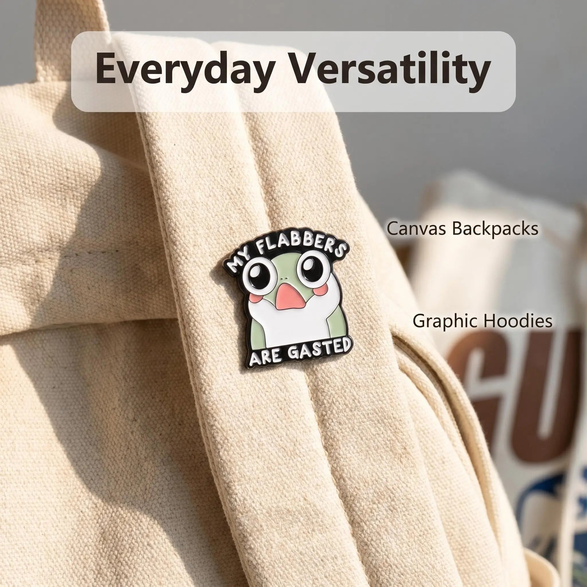 My Flabbers Are Gasted Frog Enamel Pin | Funny Wordplay Cute Meme Lapel Pin