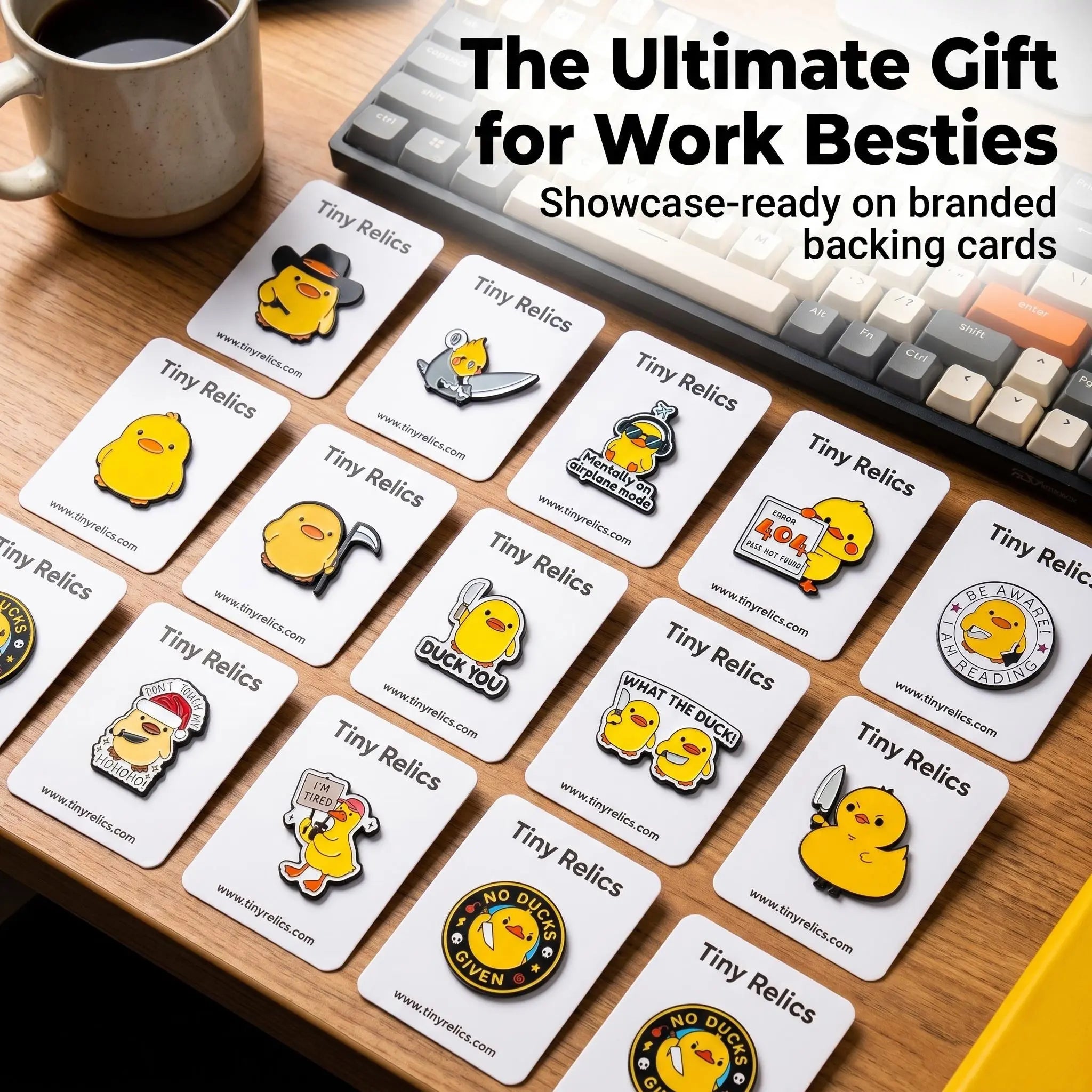 Funny Knife Duck Violence Enamel Pin Set | Sarcastic Office Humor Yellow Duckling Multi-Piece Combo Pack