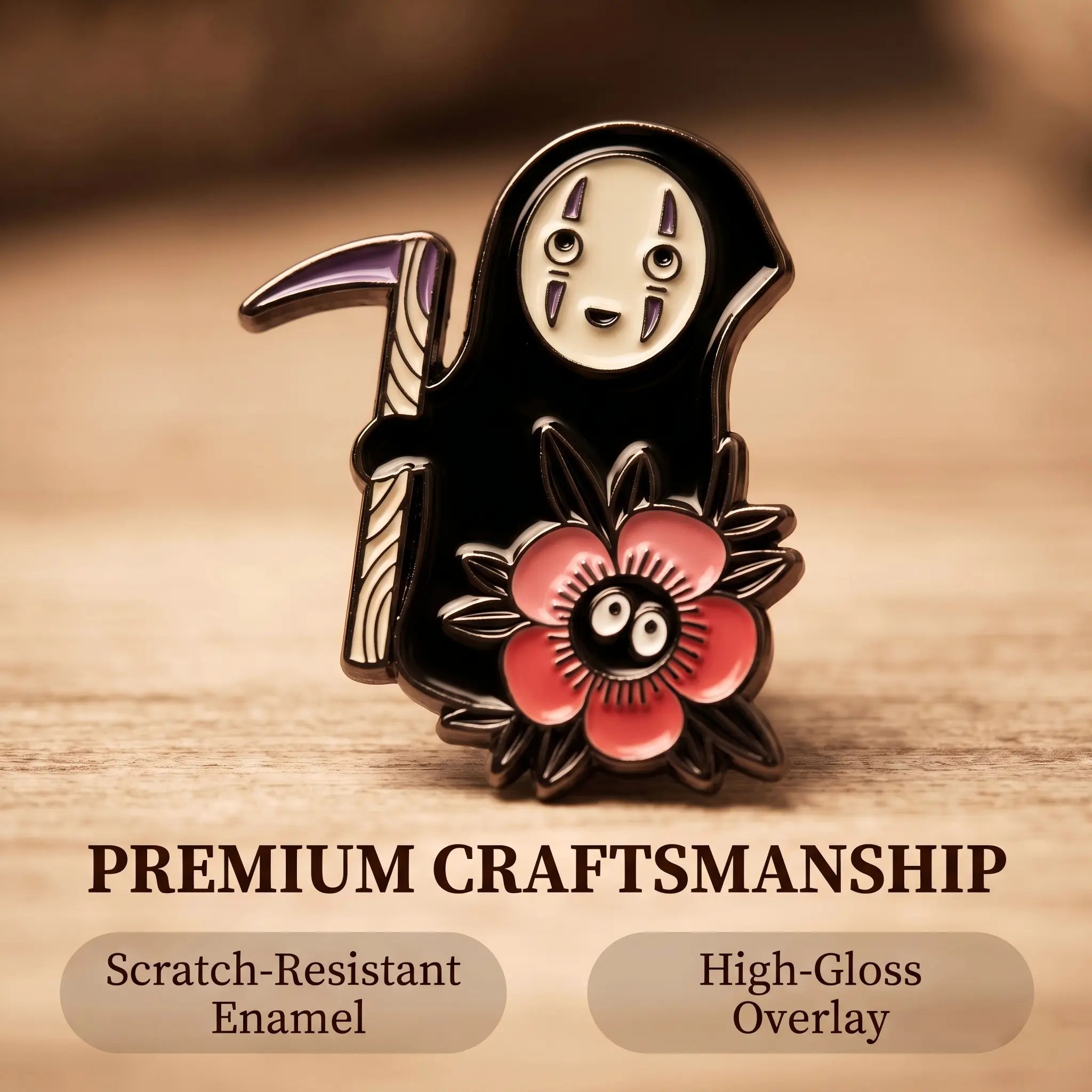 Spirited Away No-Face Enamel Pin Set | Funny Retro Studio Ghibli Anime 6-Piece Collection