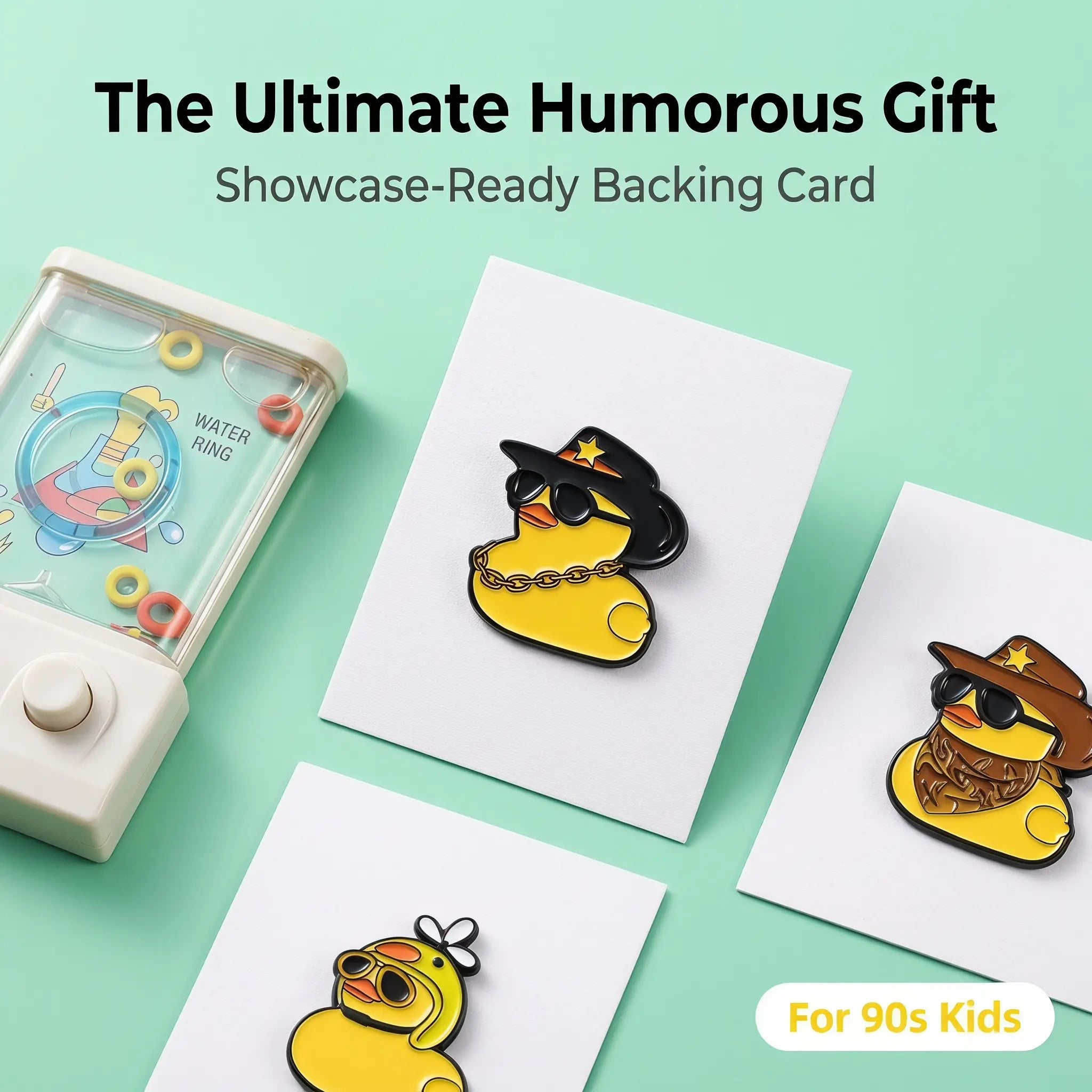 Cool Gangster Rubber Duck Enamel Pin Set | Funny Sarcastic Cowboy Propeller Duckling Multi-Piece Combo Pack