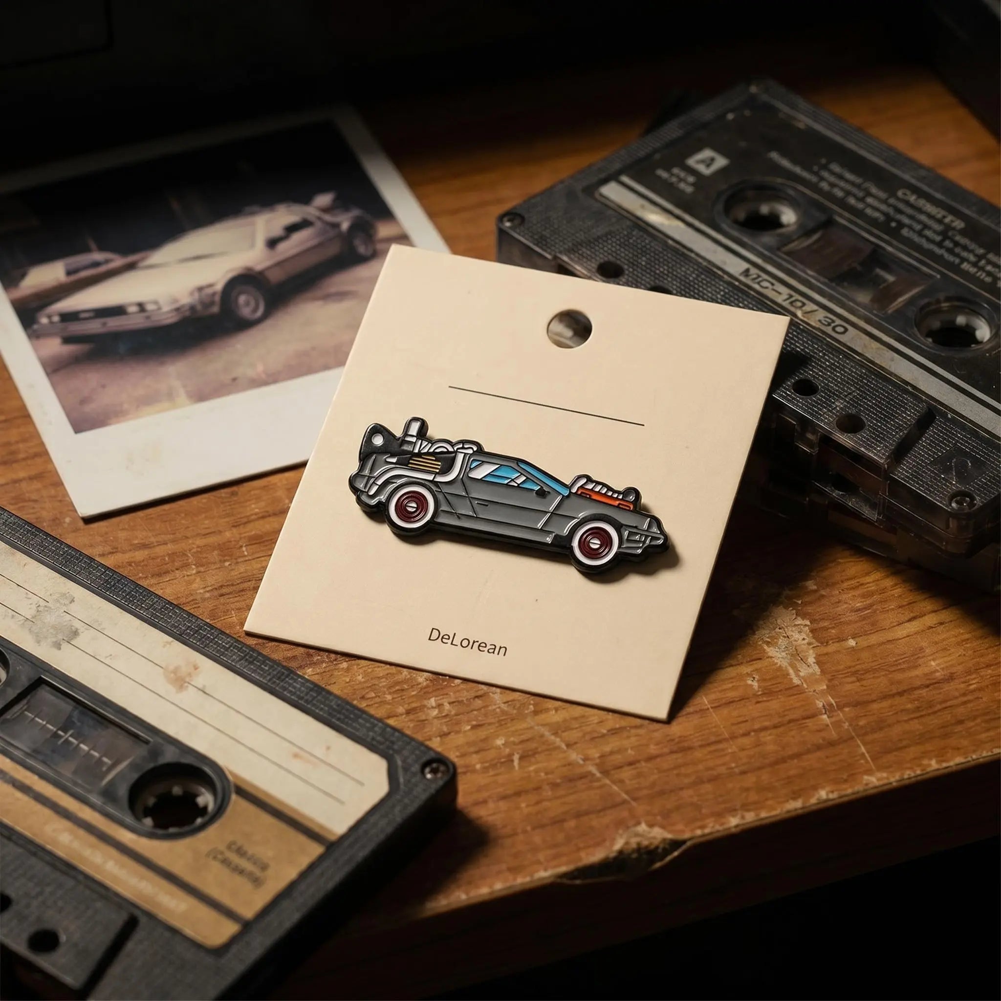 Vintage DeLorean Time Machine Enamel Pin | Retro Back to the Future Sci-Fi Movie Car Lapel Pin