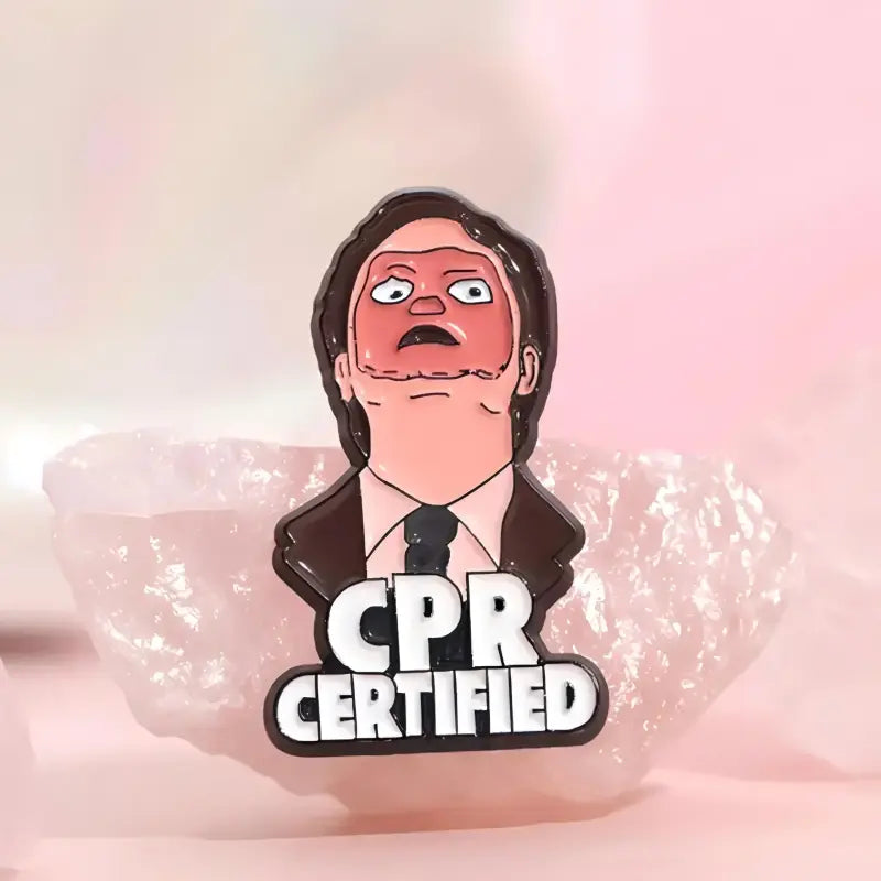 Dwight CPR Certified Enamel Pin | Funny Office Meme Lapel Pin