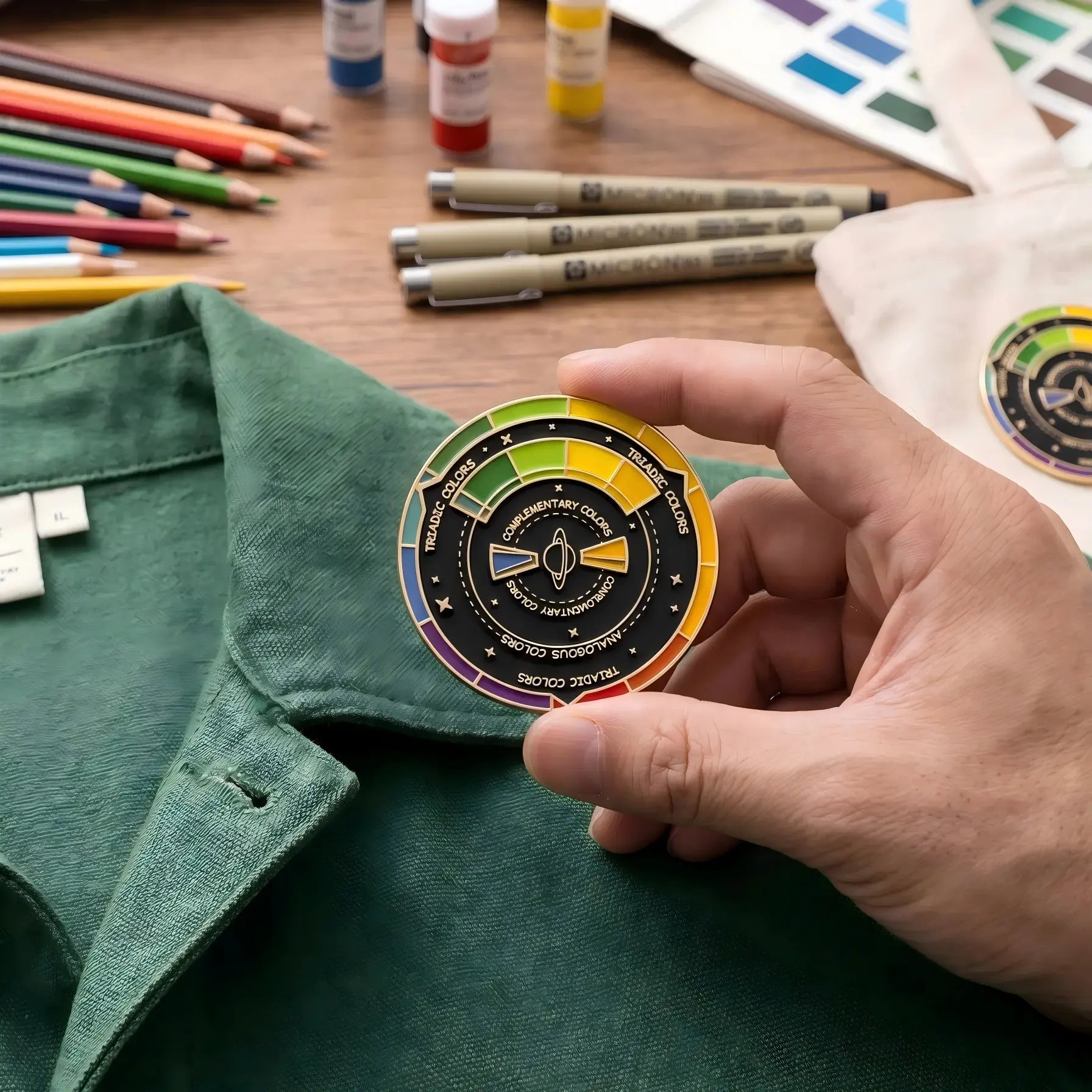Rotating Artist Color Wheel Enamel Pin | Interactive Color Mixing Theory Alloy Badge