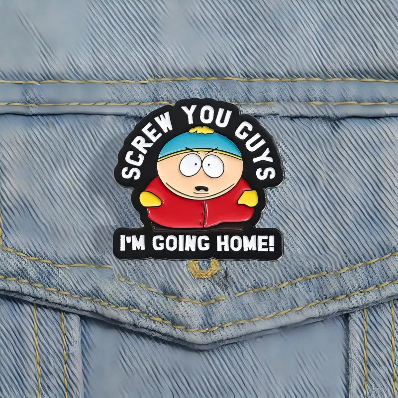 Cartman Screw You Guys Enamel Pin | Funny South Park Cartoon Meme Lapel Pin