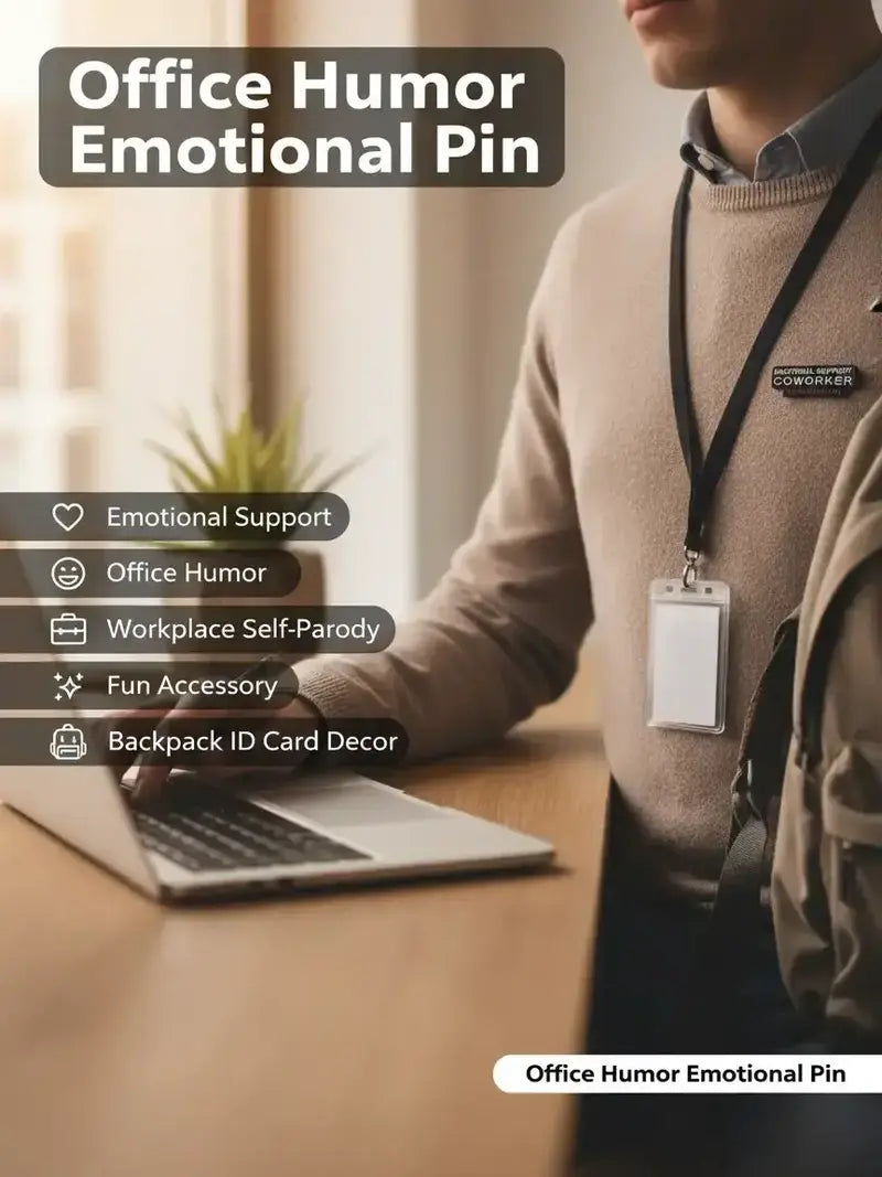 Emotional Support Coworker Enamel Pin | Funny Office Humor Lapel Pin