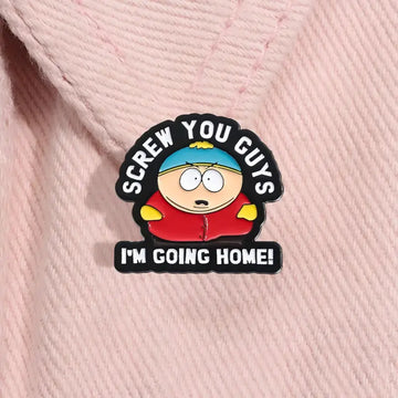 Cartman Screw You Guys Enamel Pin | Funny South Park Cartoon Meme Lapel Pin