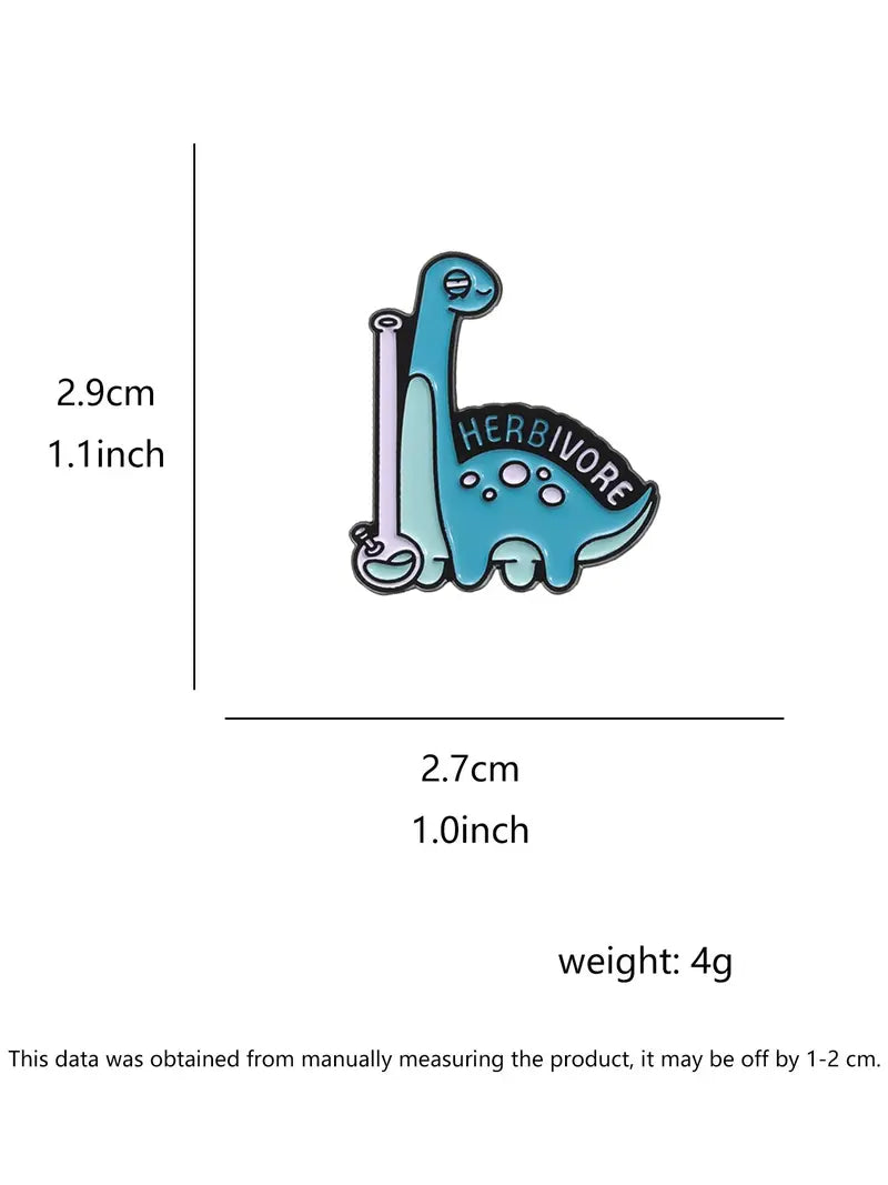 Herbivore Dinosaur Science Enamel Pin | Funny Chemistry Lab Lapel Pin