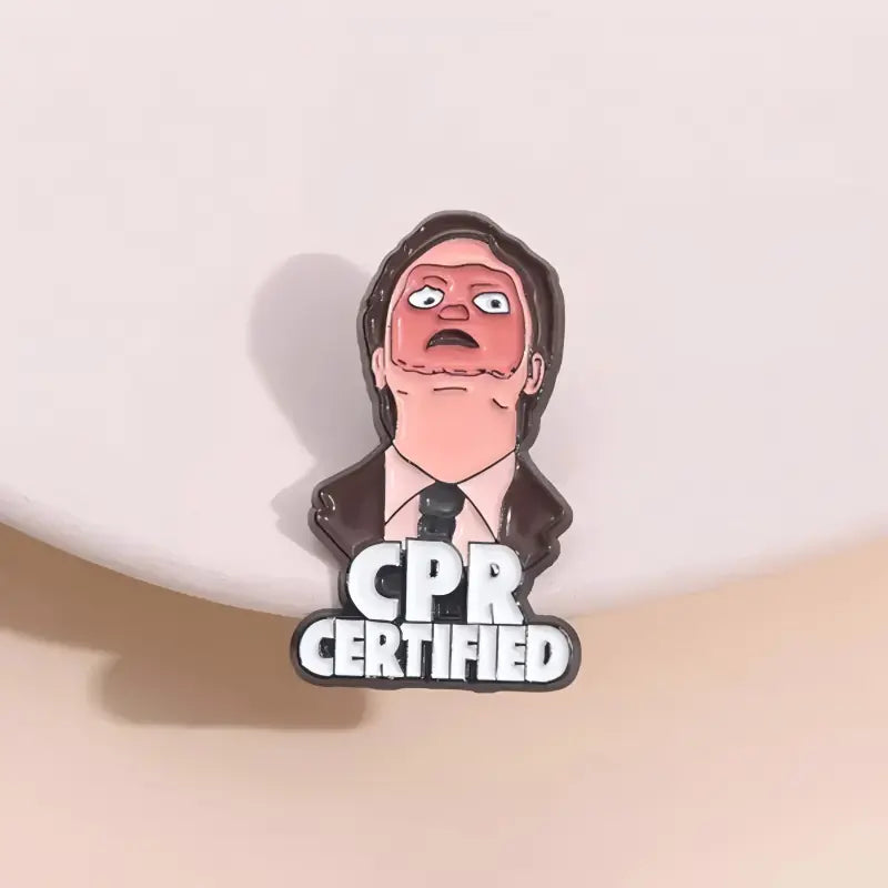 Dwight CPR Certified Enamel Pin | Funny Office Meme Lapel Pin