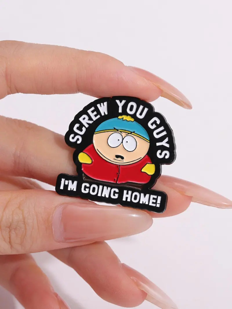 Cartman Screw You Guys Enamel Pin | Funny South Park Cartoon Meme Lapel Pin