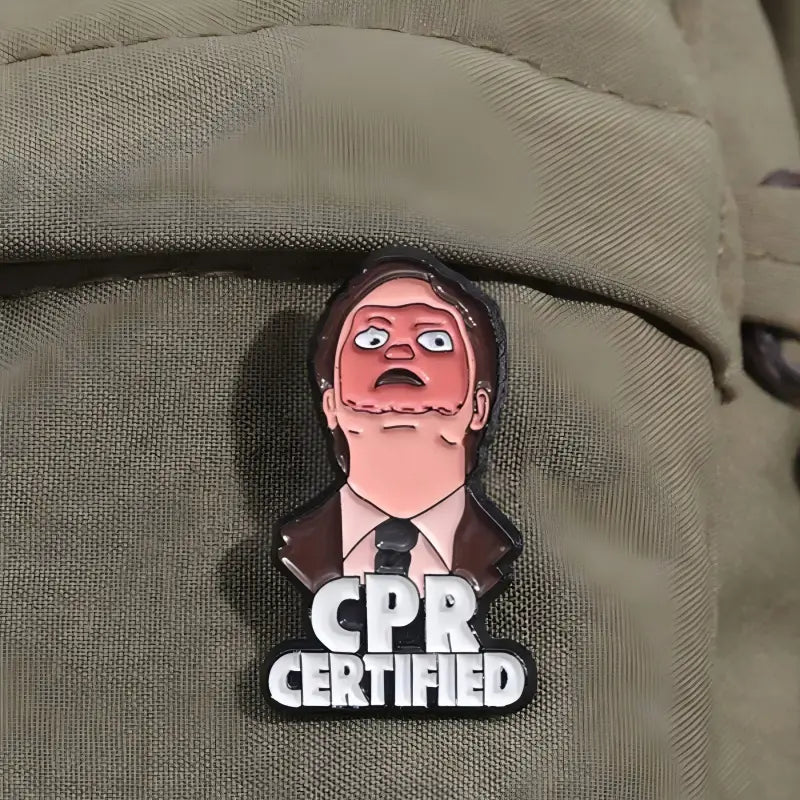 Dwight CPR Certified Enamel Pin | Funny Office Meme Lapel Pin
