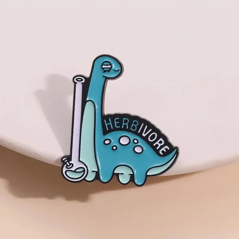 Herbivore Dinosaur Science Enamel Pin | Funny Chemistry Lab Lapel Pin