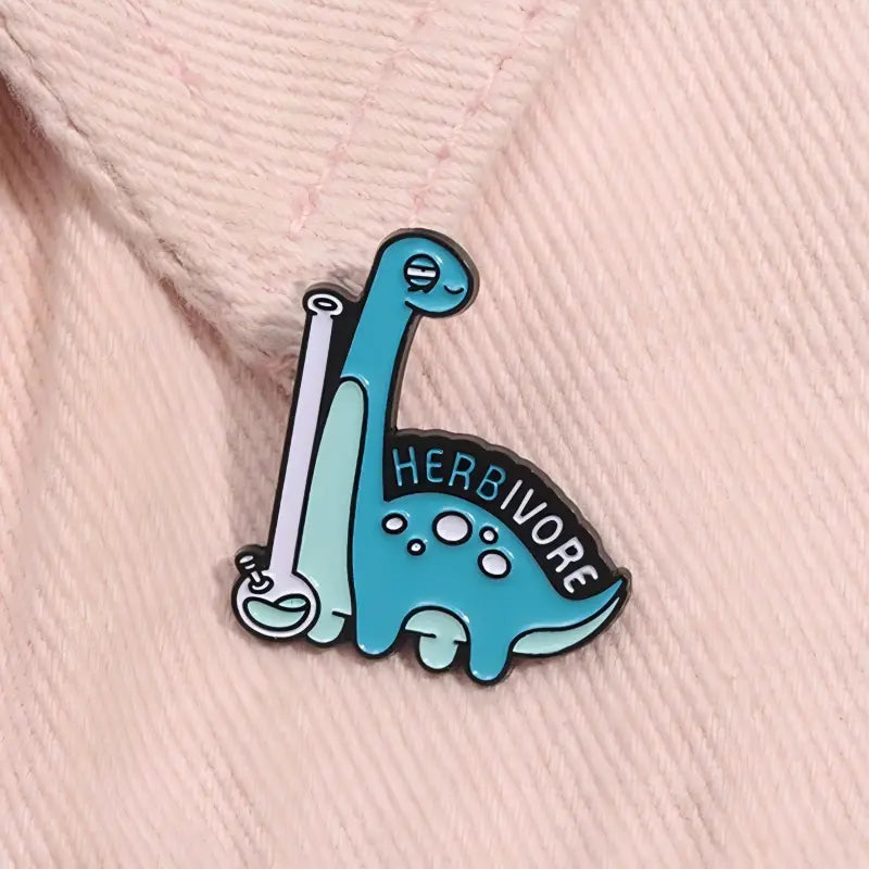 Herbivore Dinosaur Science Enamel Pin | Funny Chemistry Lab Lapel Pin