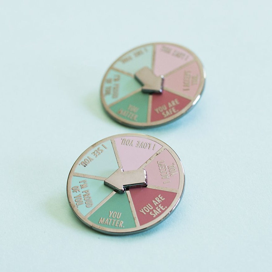 RETIRING Inner Child Interactive Spinner Enamel Pin