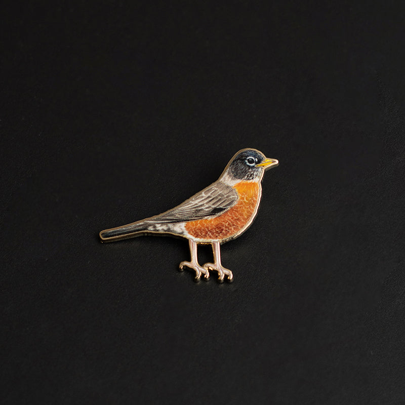 American Robin Bird Enamel Pin | Connecticut, Michigan, Wisconsin State Bird