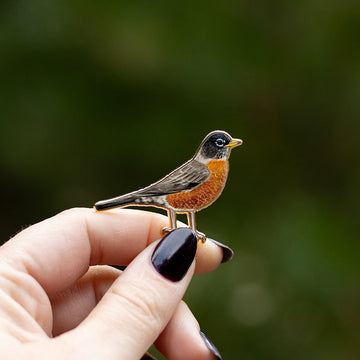 American Robin Bird Enamel Pin | Connecticut, Michigan, Wisconsin State Bird