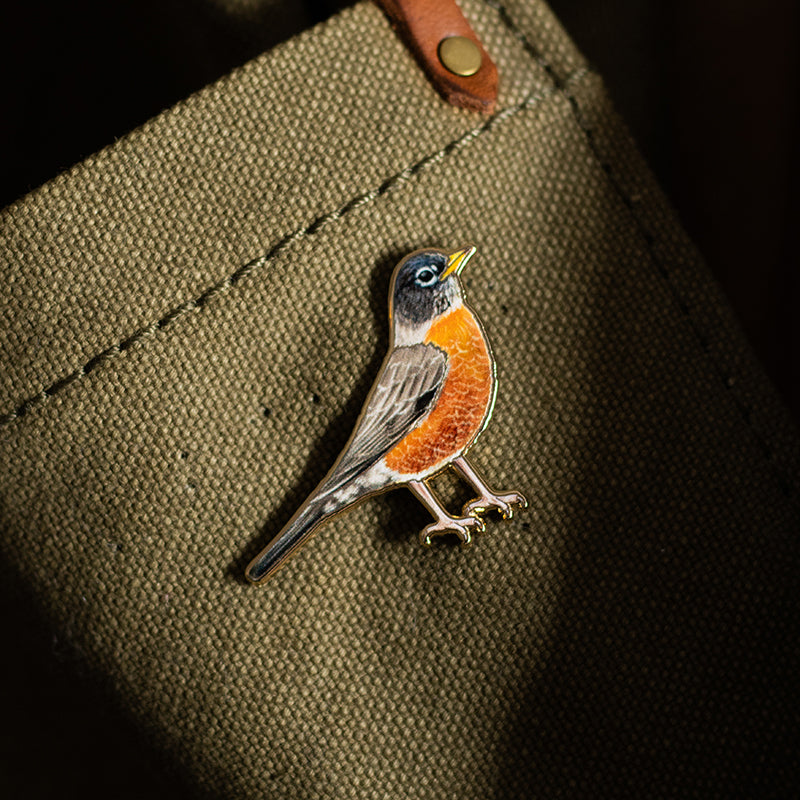 American Robin Bird Enamel Pin | Connecticut, Michigan, Wisconsin State Bird