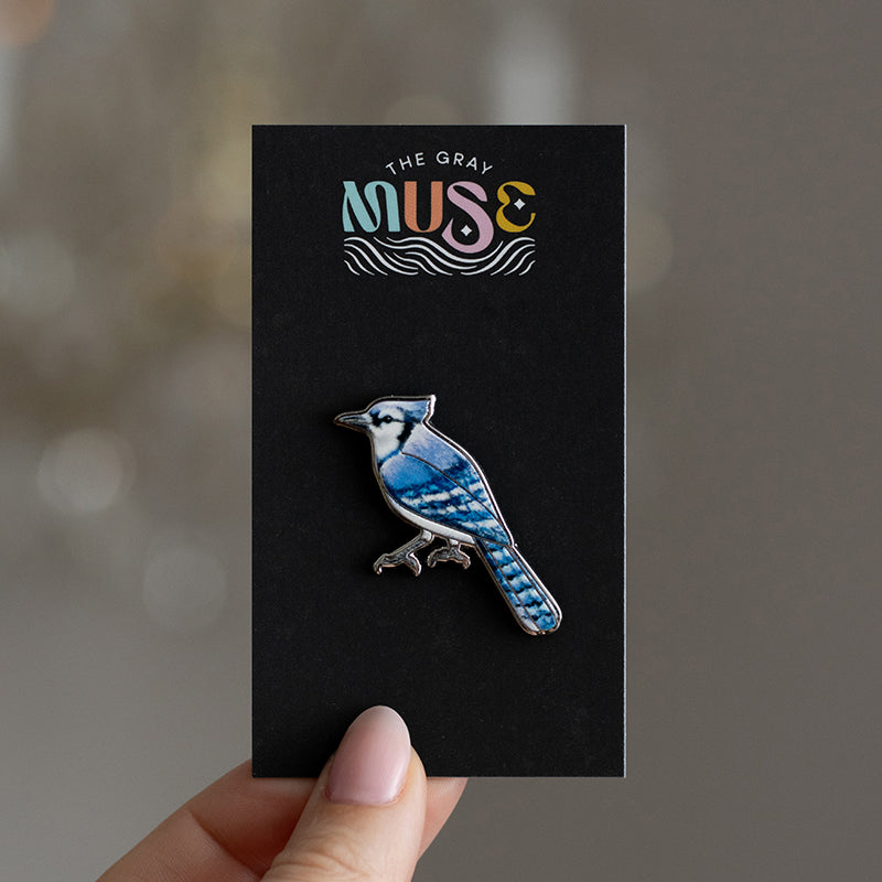 Blue Jay Bird Enamel Pin
