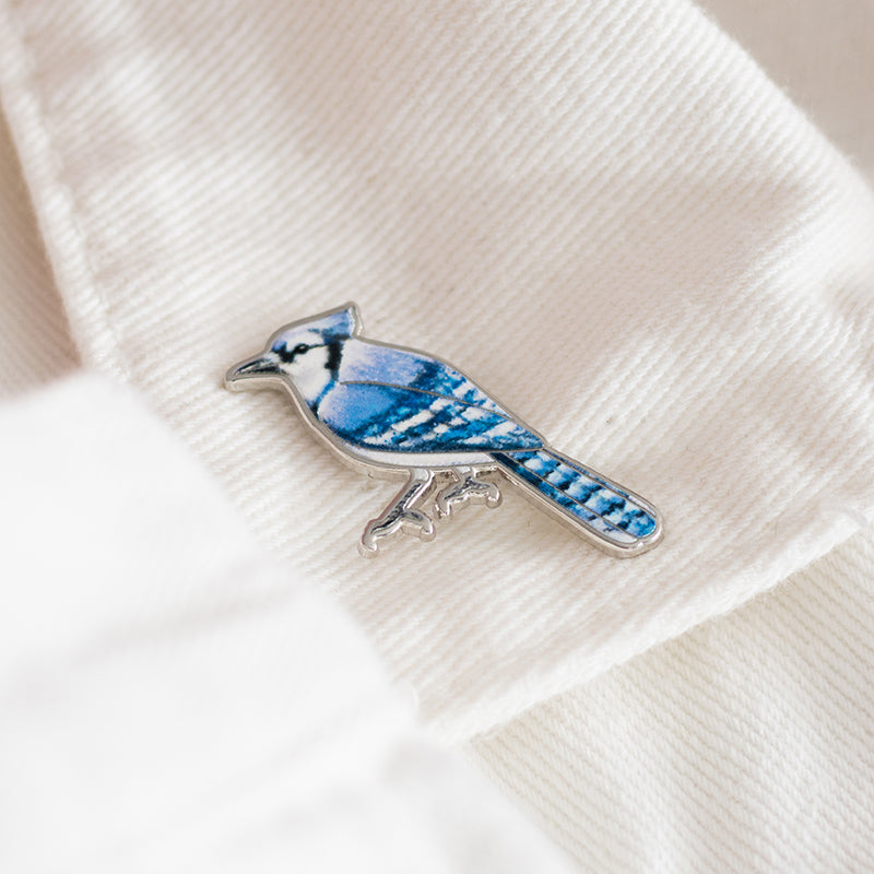 Blue Jay Bird Enamel Pin