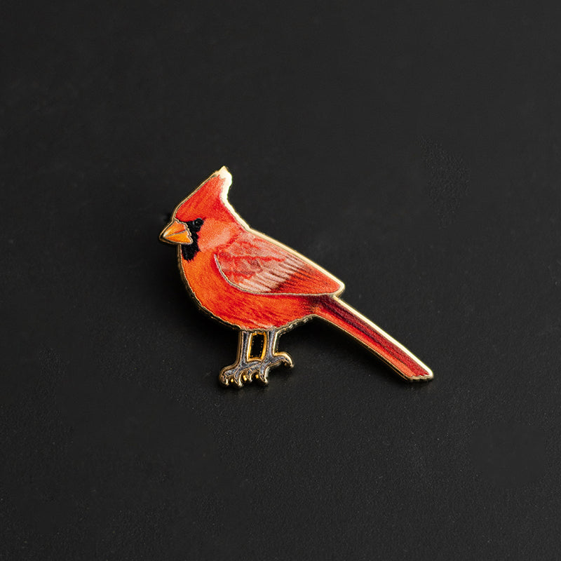 Northern Red Cardinal Bird Enamel Pin | Illinois, Indiana, Kentucky, North Carolina, Ohio, Virginia, West Virginia State Bird
