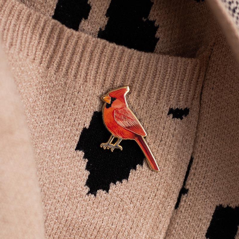 Northern Red Cardinal Bird Enamel Pin | Illinois, Indiana, Kentucky, North Carolina, Ohio, Virginia, West Virginia State Bird