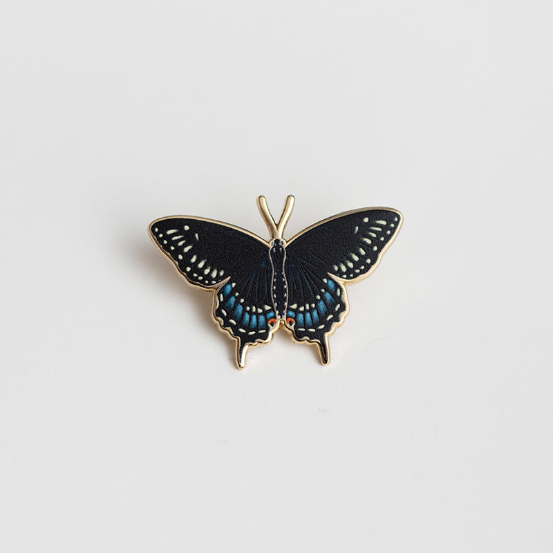 Black Swallowtail Butterfly Enamel Pin | Oklahoma and New Jersey State Insect