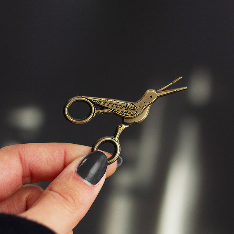 Embroidery Crane Interactive Scissors Enamel Pin (Limited Batch)