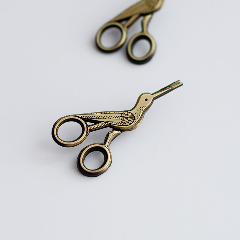 Embroidery Crane Interactive Scissors Enamel Pin (Limited Batch)