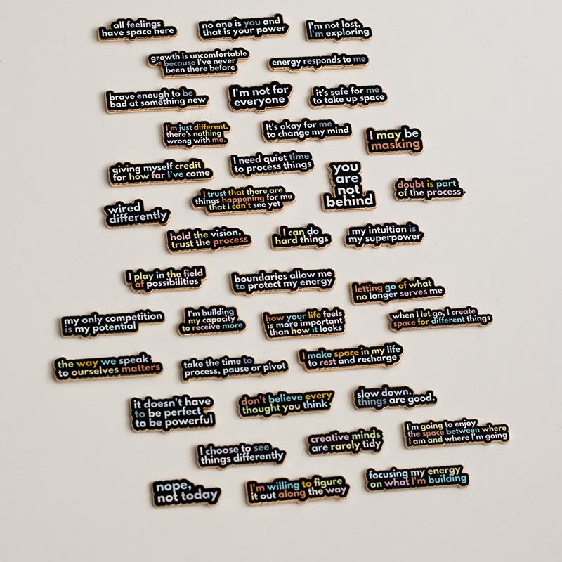 Energy Responds to Me Text Enamel Pin