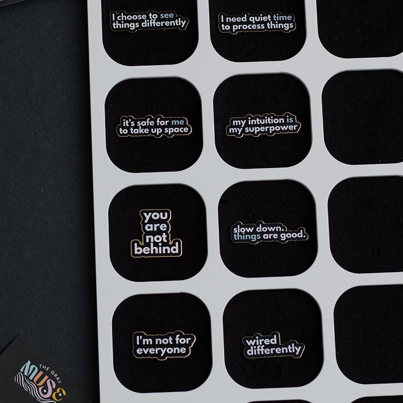 You are Not Behind Text Enamel Pin