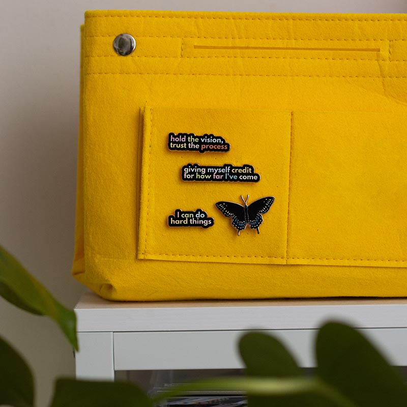Black Swallowtail Butterfly Enamel Pin | Oklahoma and New Jersey State Insect