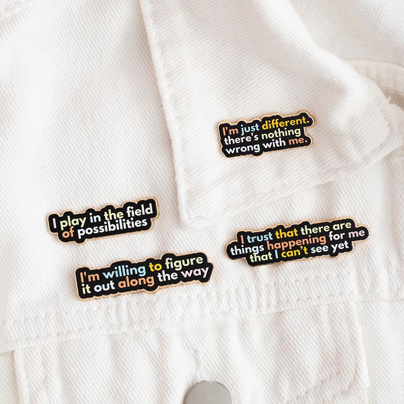 RETIRING I'm Willing to Figure It Out Text Enamel Pin