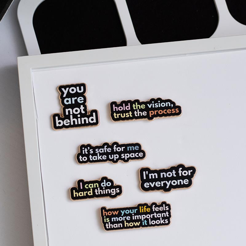 Hold the Vision, Trust the Process v2 Text Enamel Pin
