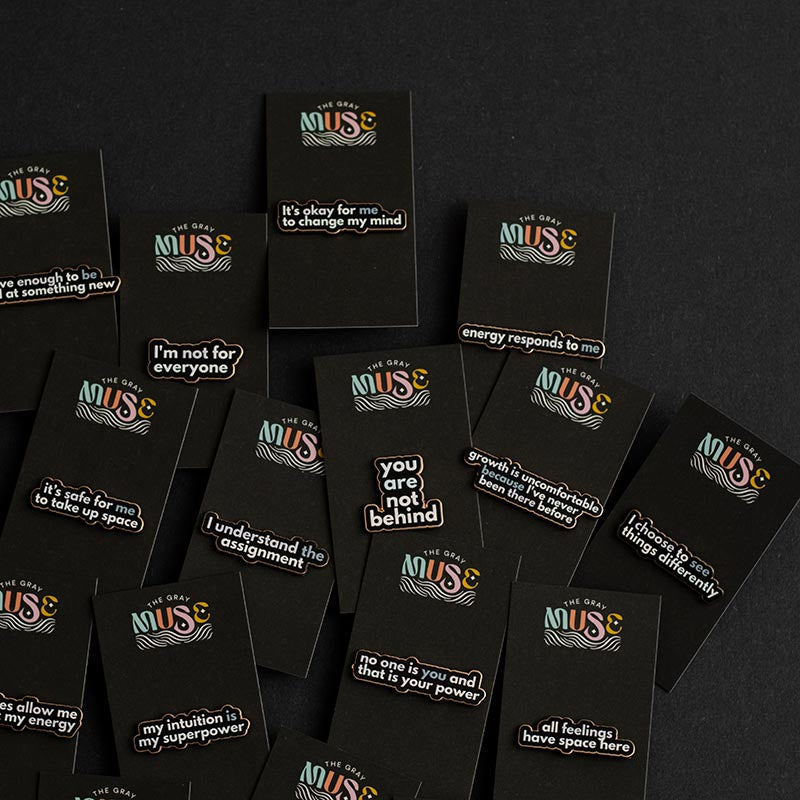 RETIRING Growth is Uncomfortable Text Enamel Pin