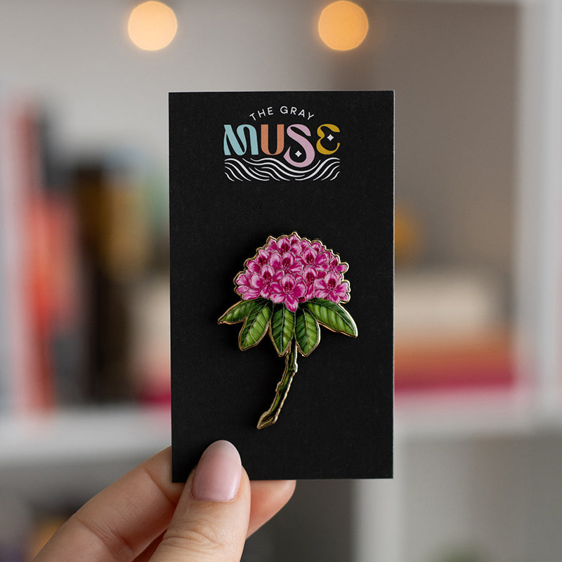 Coast Rhododendron Floral Enamel Pin | Washington State Flower