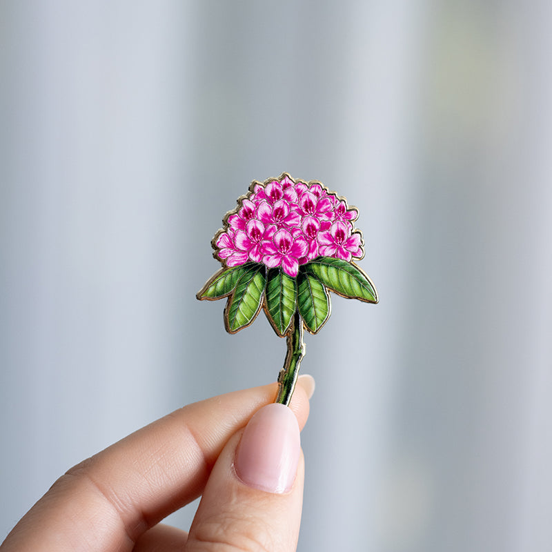 Coast Rhododendron Floral Enamel Pin | Washington State Flower