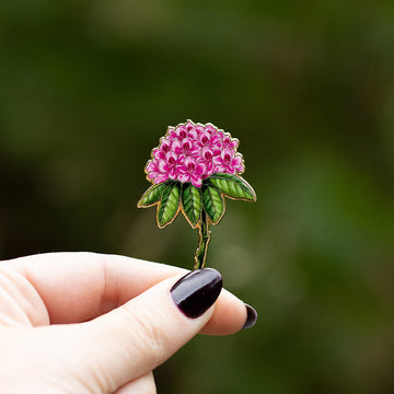 Coast Rhododendron Floral Enamel Pin | Washington State Flower