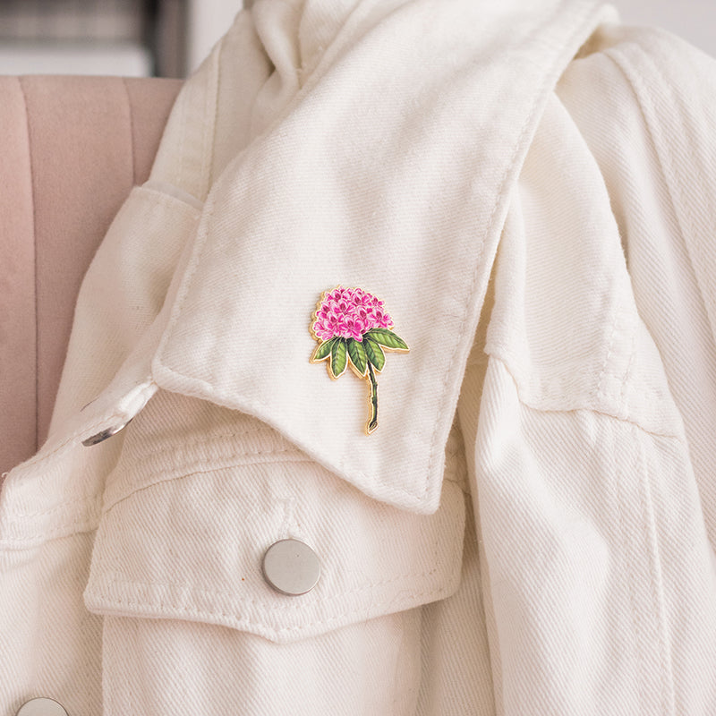 Coast Rhododendron Floral Enamel Pin | Washington State Flower