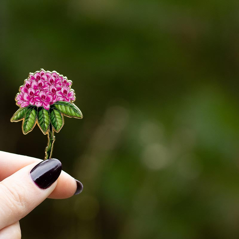 Coast Rhododendron Floral Enamel Pin | Washington State Flower