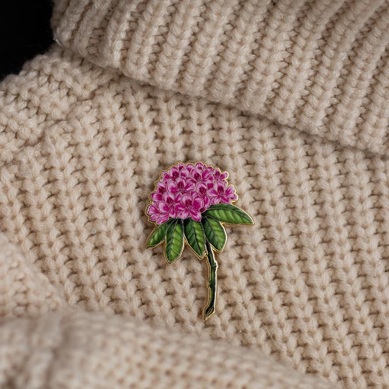 Coast Rhododendron Floral Enamel Pin | Washington State Flower