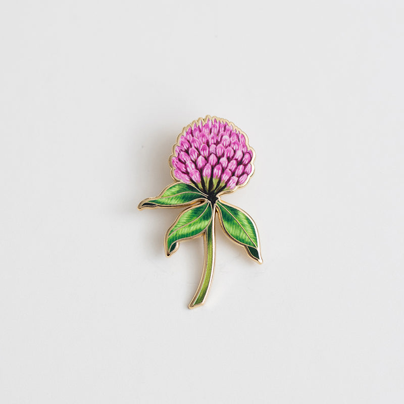 Red Clover Floral Enamel Pin | Vermont State Flower