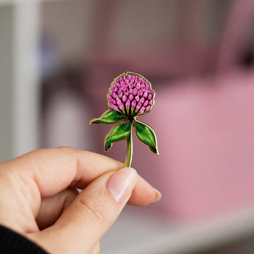 Red Clover Floral Enamel Pin | Vermont State Flower