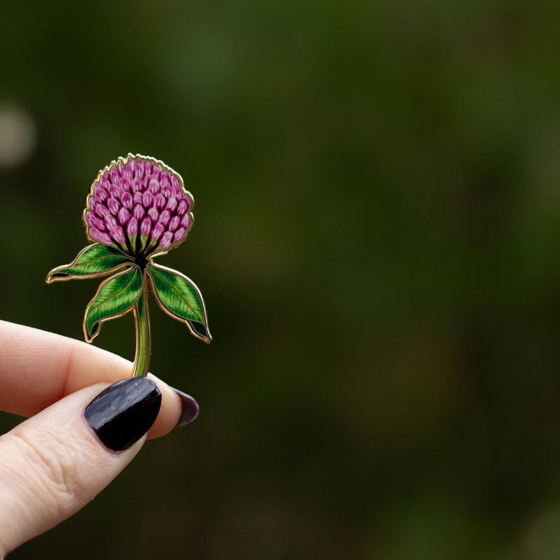 Red Clover Floral Enamel Pin | Vermont State Flower