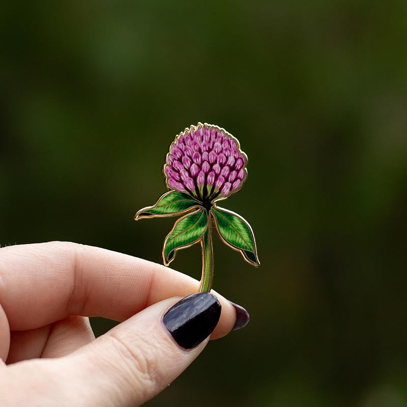 Red Clover Floral Enamel Pin | Vermont State Flower