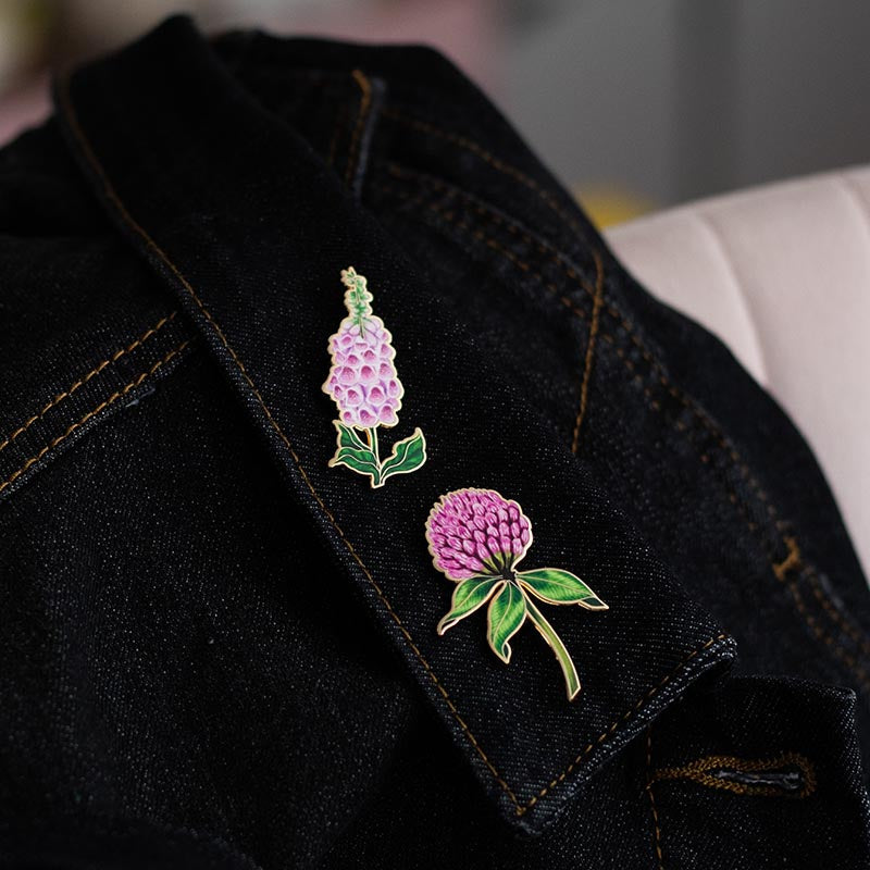 Red Clover Floral Enamel Pin | Vermont State Flower